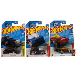 Hot Wheels Brick & Motor Blue + Bricking Speed Red + Custom Small  Block Blue